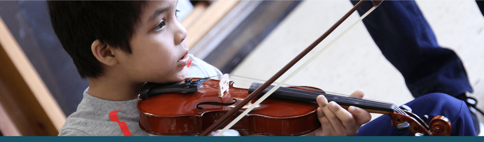 Boy playing violin