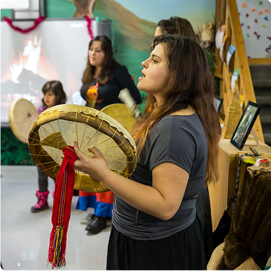 Women playing drums