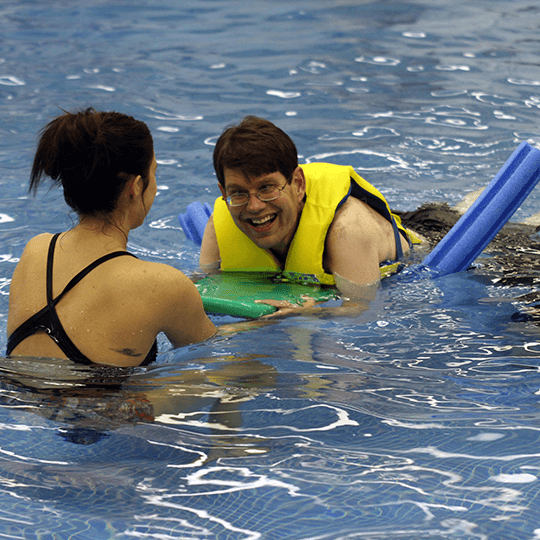 Boy swimming